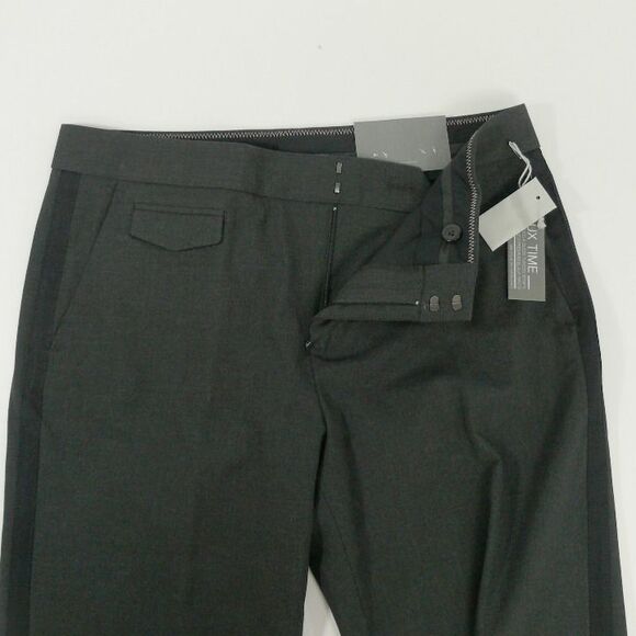 NWT GAP dress pants tux time boy fit tuxedo stripe tapered leg slouch sz 4 - Picture 1 of 6